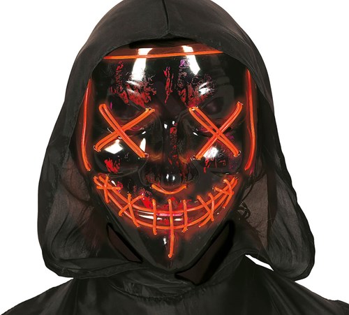 Zwart Halloween Masker met Licht Rood