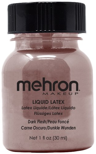 Mehron Liquid Latex - Donkere Huidskleur w/ brush - 30ml
