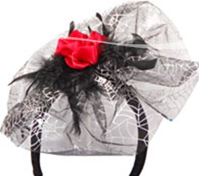 Tiara met Rode Roos en Spinnenweb