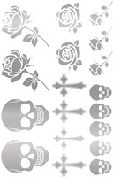 Zilveren Gothic Tattoos - 2 vellen (product)