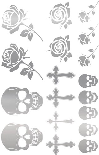 Zilveren Gothic Tattoos - 2 vellen (product)