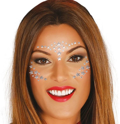 Silver Stars Face Jewels 