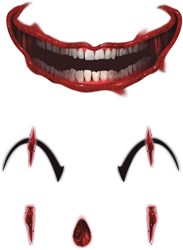 Horror Gezichts Tattoo Clown