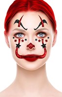 Glitter Gezicht Sticker Clown Penny (voorbeeld)