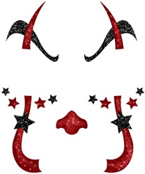 Gezicht Sticker Glitter Clown Penny