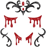 Gezicht Sticker Glitter Vampier