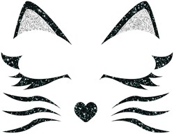 Gezicht Sticker Glitter Kat