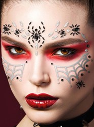 Spider Face Jewels Zilver-Zwart