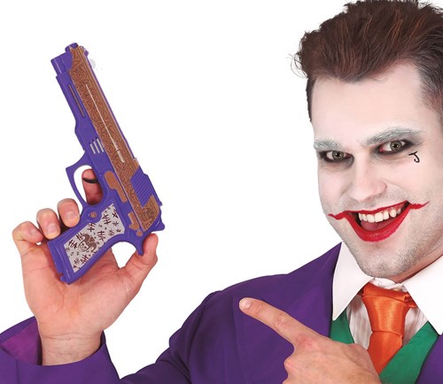 Paars Nep Pistool Joker - 21cm