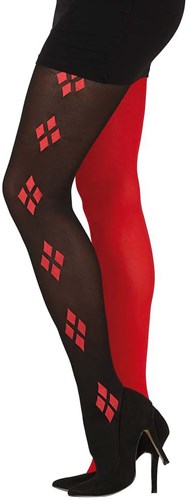 Harlequin Panty Rood-Zwart