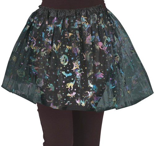 Tule Kinder Rokje Halloween Holografisch - 30cm