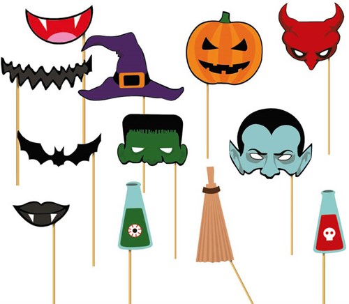 Happy Halloween Photo Booth Props (12 delig)