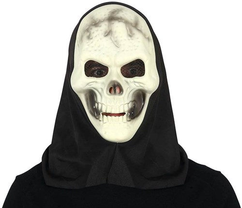 Halloween Skull Masker Luxe met Plastic Kap