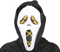 Halloween Masker Scream met Kap + Licht