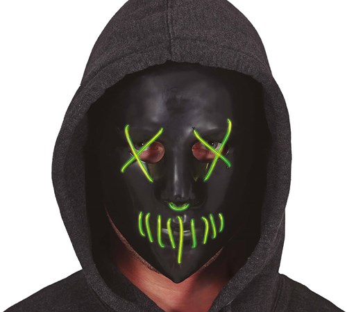 Zwart Halloween Masker met LED-verlichting