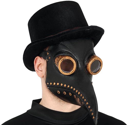 Zwart-Goud Pest Masker Latex