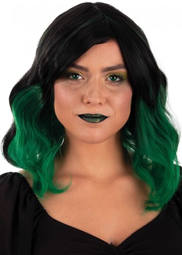  Alicia Pruik Half Lang Wave Zwart-Groen