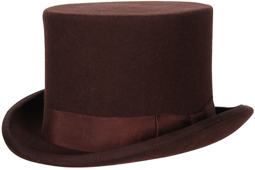 Hoge Hoed Luxe Bruin (wolvilt)