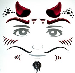 Kind Duivel Halloween Gezichts Tattoo