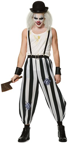 Zwart-Wit Killer Clown Kostuum