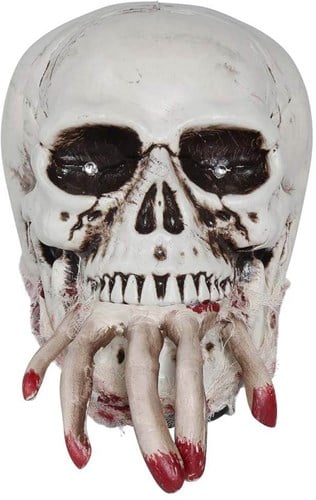 Halloween Skull met Beweging, Geluid en Licht - 24cm