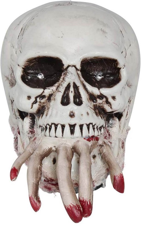 Halloween Skull met Beweging, Geluid en Licht - 24cm