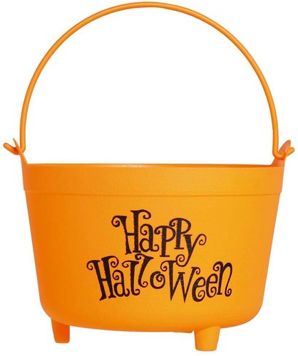 Happy Halloween Heksenketel Oranje (30cm)