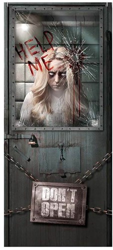 Deurdecoratie Halloween Psycho - 80x200cm