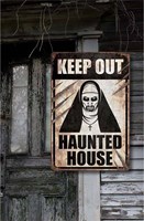 Halloween Bord Keep Out - Haunted House - 24x36cm (voorbeeld)