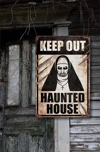 Halloween Bord Keep Out - Haunted House - 24x36cm (voorbeeld)