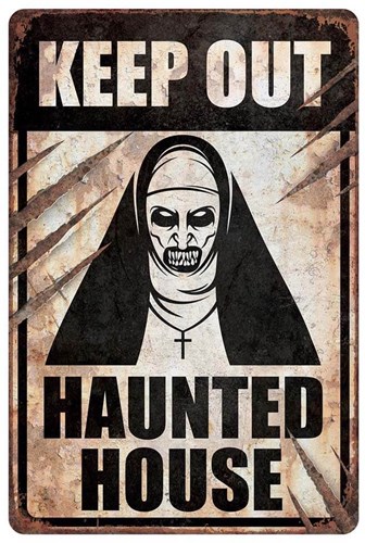 Bord Halloween Keep Out - Haunted House - 24x36cm