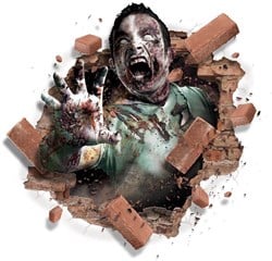 Zelfklevend Wanddeco Horror Zombie - 70x80cm