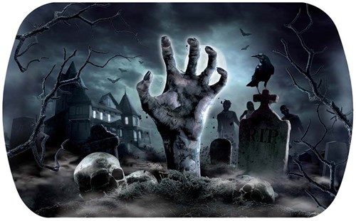 Dienblad Halloween Graveyard - 39x24cm