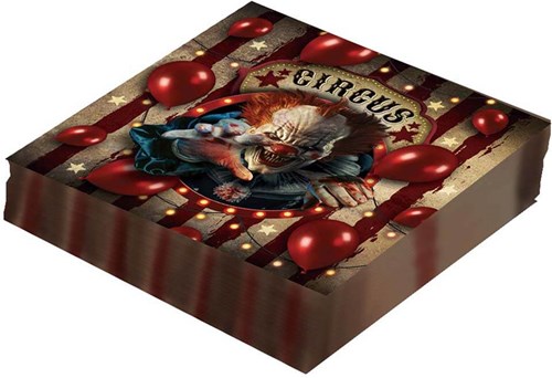 Servetten Halloween Horror Clown 33x33cm - 12st