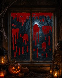 Raamstickers Halloween Bloed Gel (25x25cm)