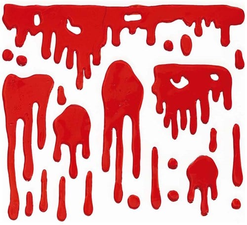 Raamstickers Halloween Bloed Gel (25x25cm)