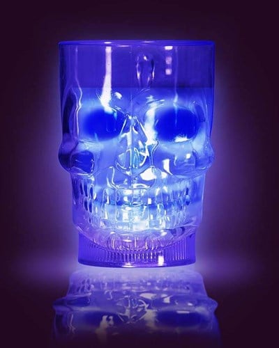  Beker Halloween Skull met Licht (700ml)