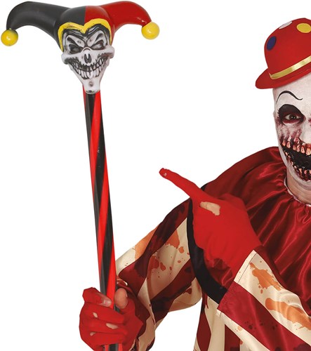 Narrenstok Halloween Rood-Zwart - 90cm
