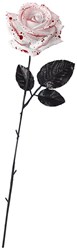 Witte Roos met Bloed Halloween Decoratie