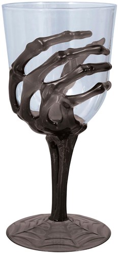 Wijnglas met Skelet Hand - 18,5cm