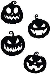 Deco Halloween Pompoenen Silhouetten - 4st