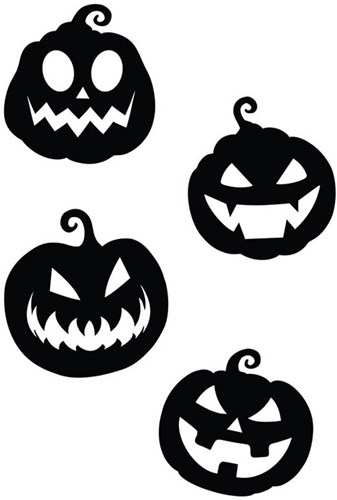 Deco Halloween Pompoenen Silhouetten - 4st
