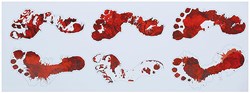  Bloody Voetafdrukken Halloween Vinyl 2st - 25x70cm