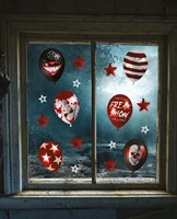 Halloween Raamstickers Ballon Horror Clown - 30x40cm (voorbeeld)