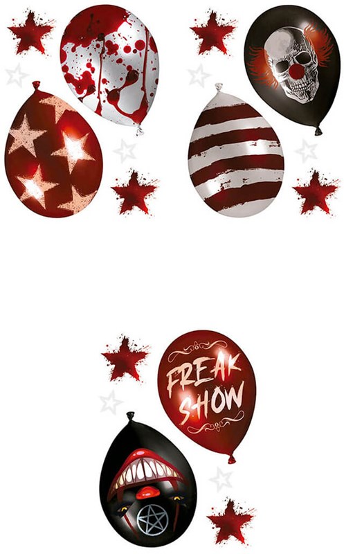 Halloween Raamstickers Ballon Horror Clown - 30x40cm (product)