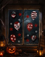 Raamstickers Halloween Ballon Horror Clown - 30x40cm