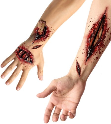 Halloween Tattoo Open Wonden (voorbeeld)