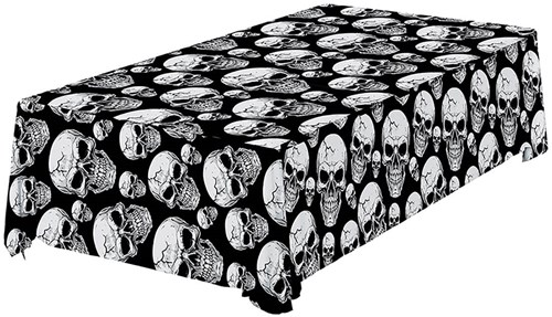 Halloween Tafelkleed Doodshoofd Plastic - 137x274cm