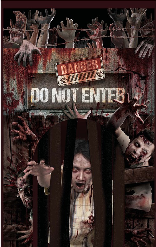 Halloween Deurgordijn Zombies - 145x240cm (voorbeeld)