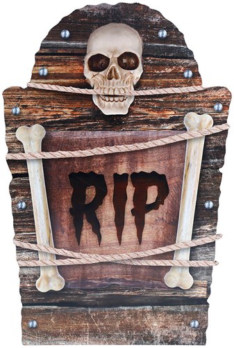 Halloween Grafsteen RIP Skull And Bones - 56cm